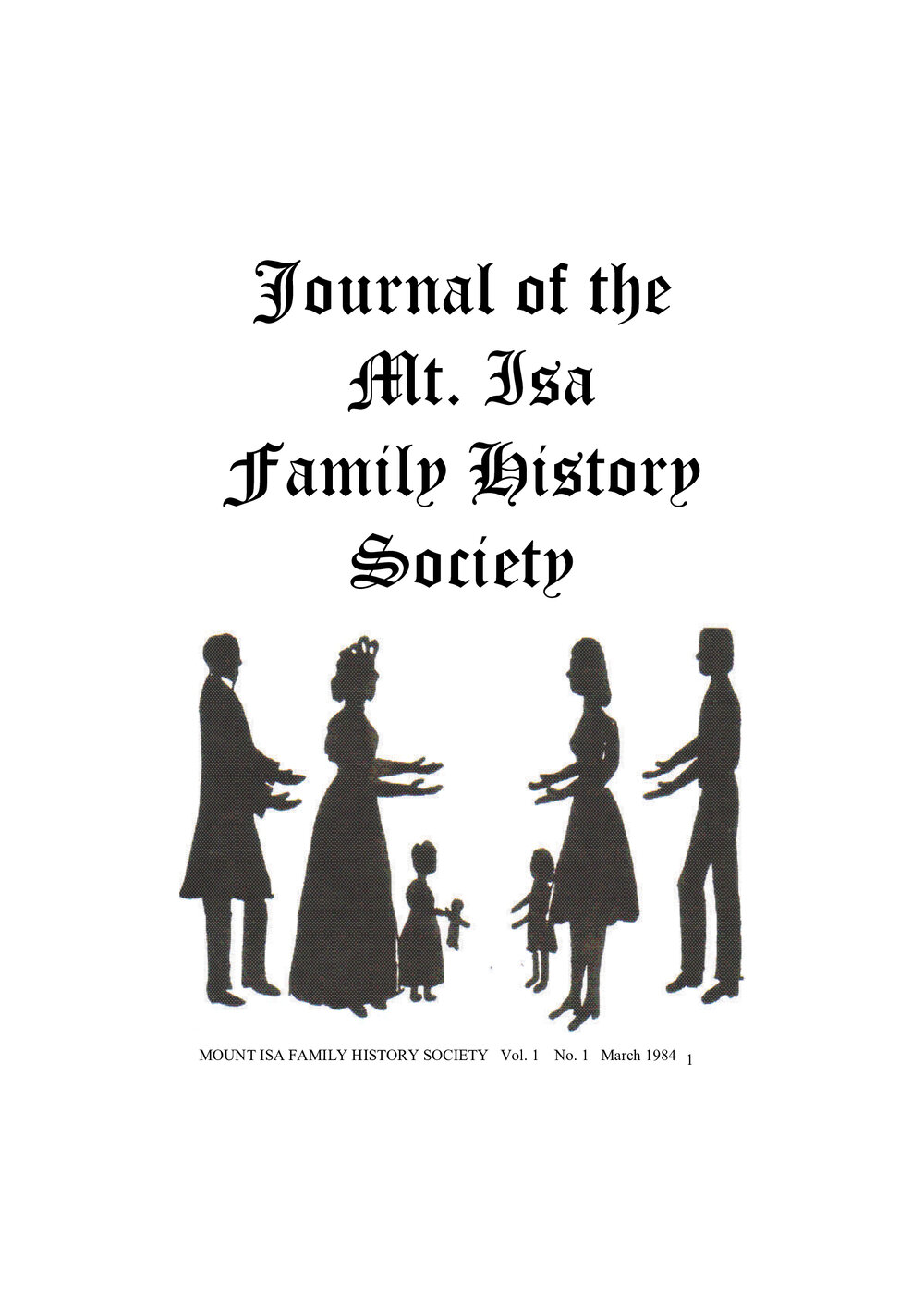 Journal of the Mount Isa Family History Society No.1