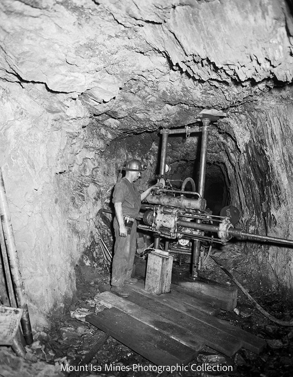 M10G diamond drill 9 Level, Mount Isa Mines, July 1962