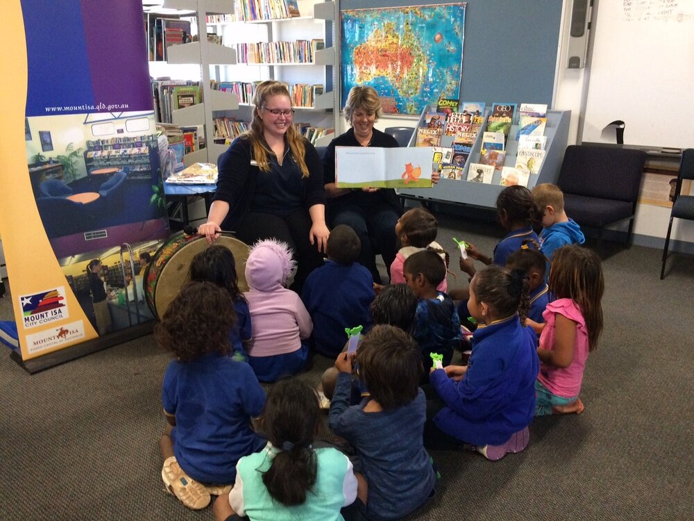 Library outreach at Camooweal State School, Camooweal, August 2015
