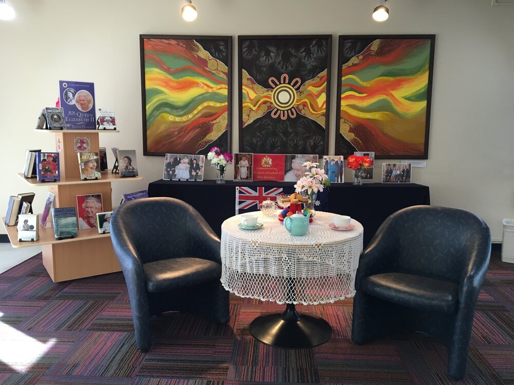 Queen Elizabeth II's morning tea, Mount Isa City Library, June 2016