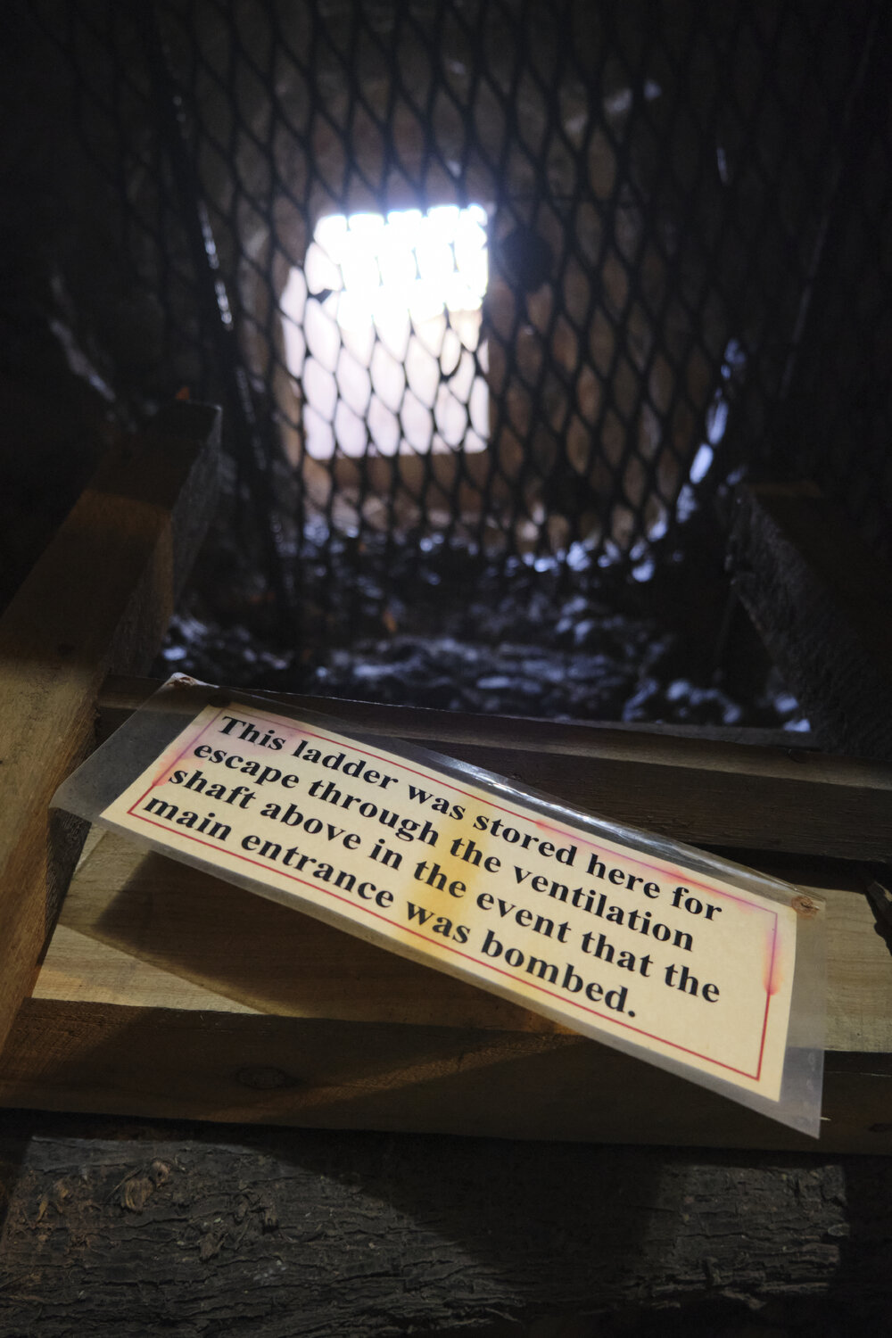 Ventilation shaft, Underground Hospital, May 2023