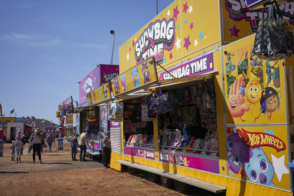Side show alley, Mount Isa Show, June 2023