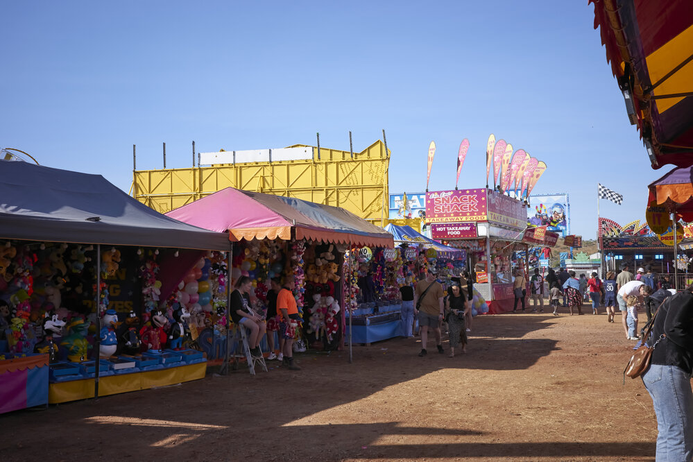 Side show alley at Mount Isa Show, June 2023