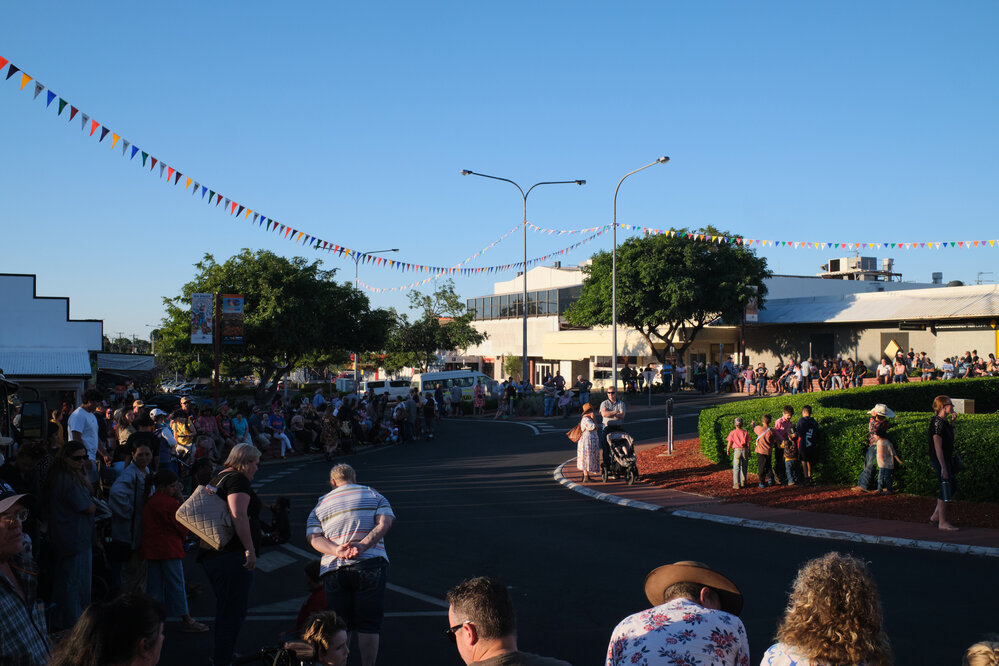 Crowd waiting for Street Parade, Isa Street Festival, August 2023