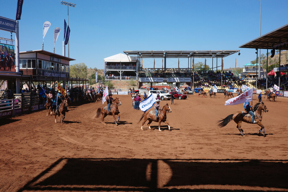 Official opening of the last day, Mount Isa Mines Rodeo, August 2023