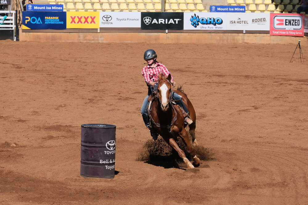 Junior Barrel Race, Mount Isa Mines Rodeo, August 2023