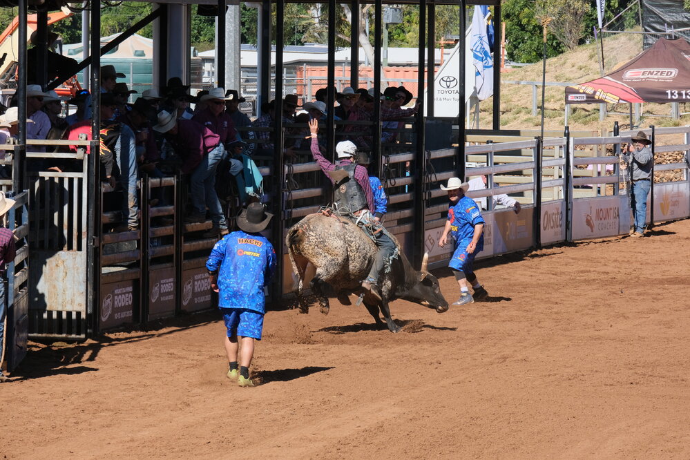 2nd Division Bull Ride, Mount Isa Mines Rodeo, August 2023