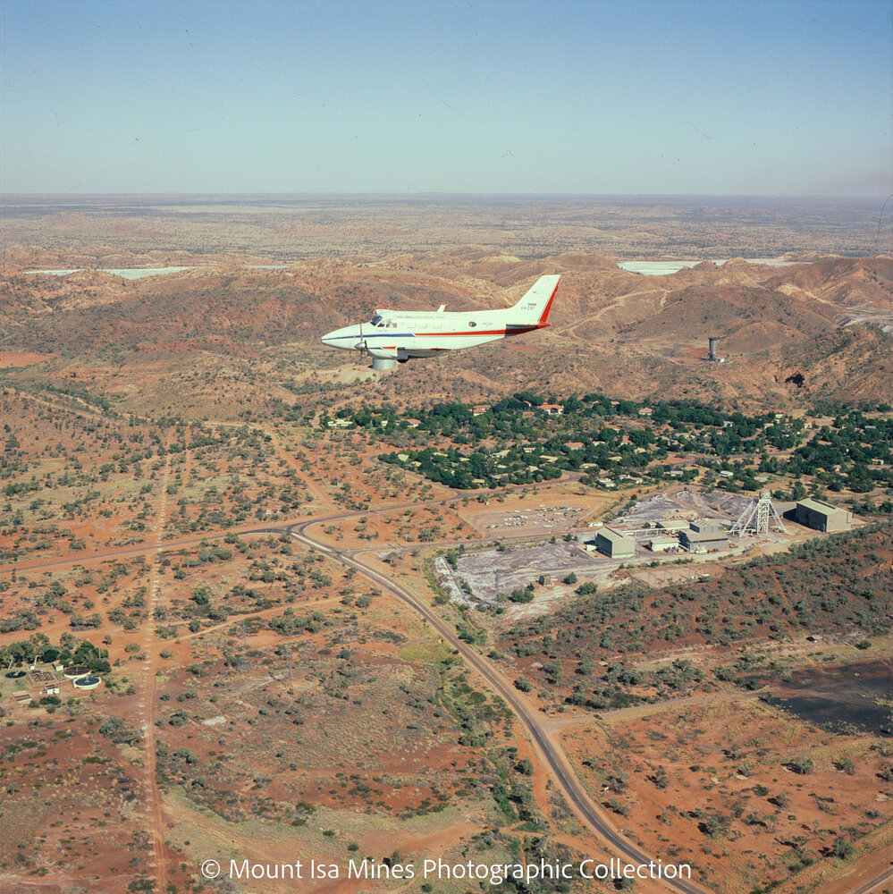 Flying Doctor Plane flying past X41 Area, c.1980