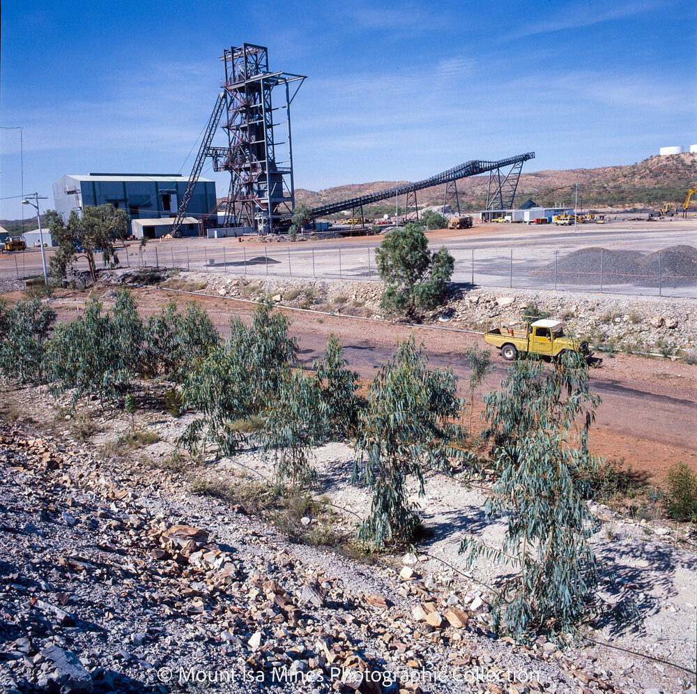 Shaft Headframe, Hilton Mine, April 1987