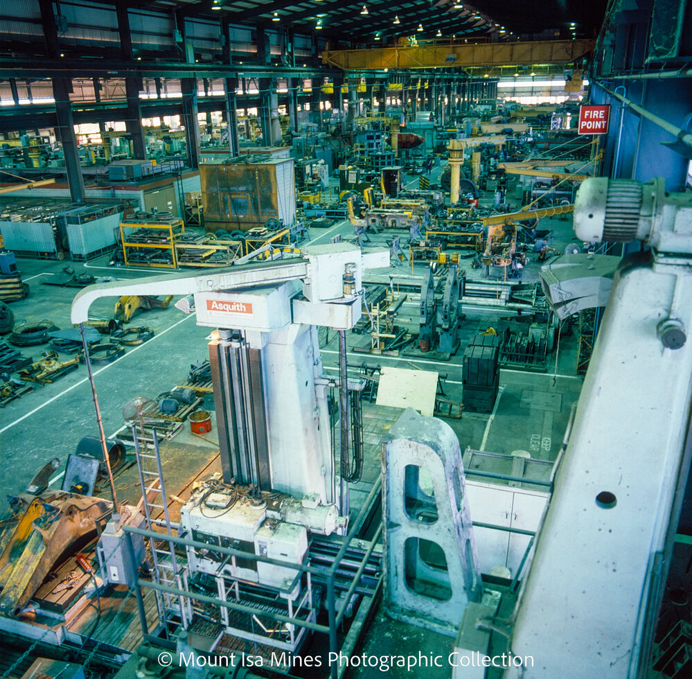 Main workshop, Mount Isa Mines, April 1987