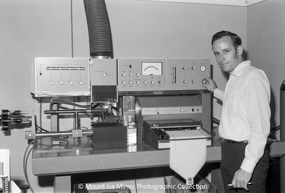 Atomic absorption equipment in industrial hygiene, Mount Isa Mines, October 1969