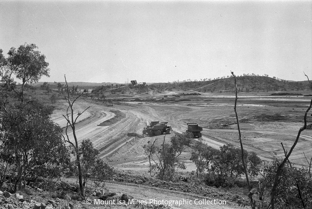 Clear Water Lagoon under construction, Lake Moondarra, September 1969