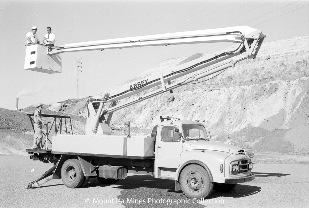 Abbey bucket truck, Mount Isa Mines, August 1969