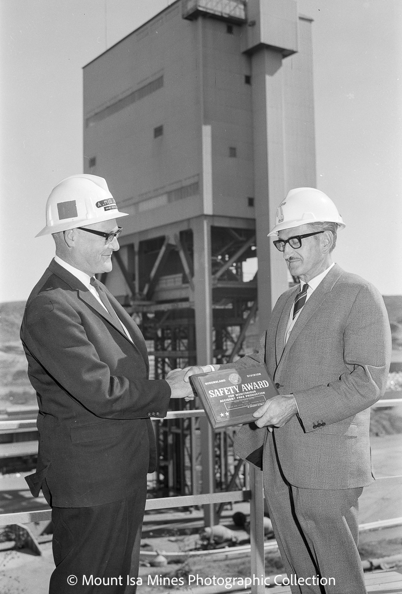 Queensland Safety Award presentation, Mount Isa Mines, August 1969