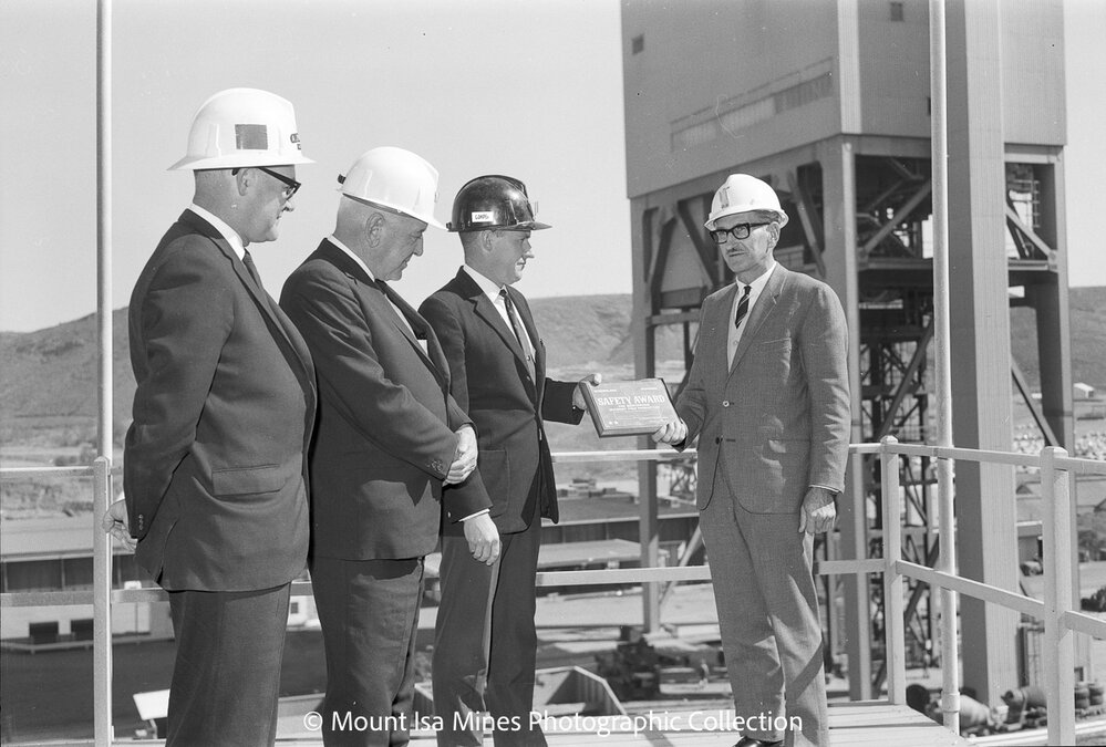 Queensland Safety Award presentation, Mount Isa Mines, August 1969