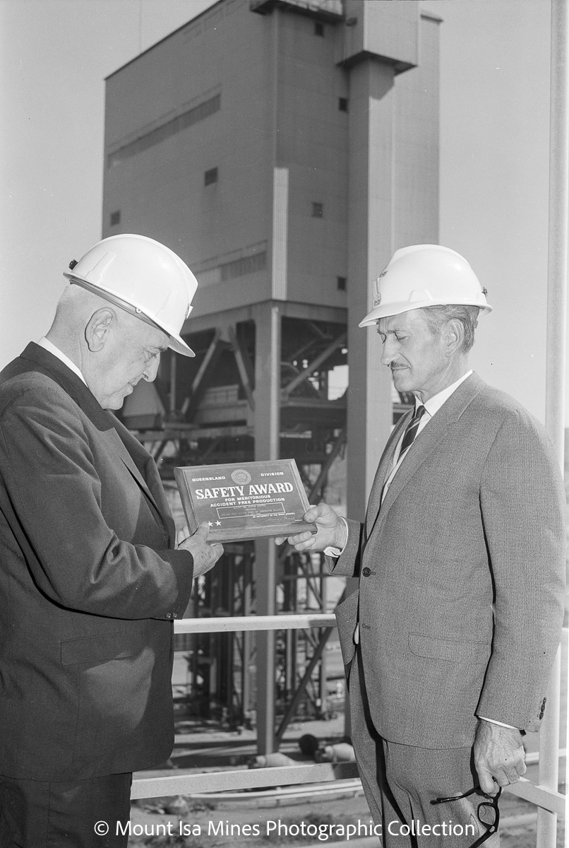 Queensland Safety Award presentation, Mount Isa Mines, August 1969