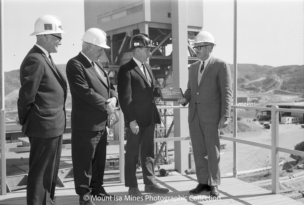 Queensland Safety Award presentation, Mount Isa Mines, August 1969