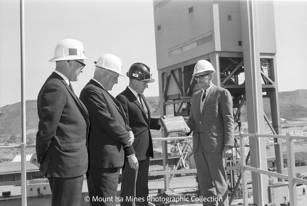 Queensland Safety Award presentation, Mount Isa Mines, August 1969