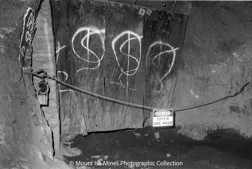Underground ore pass, Mount Isa Mines, December 1969