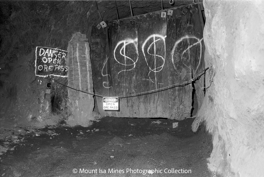 Underground ore pass, Mount Isa Mines, December 1969