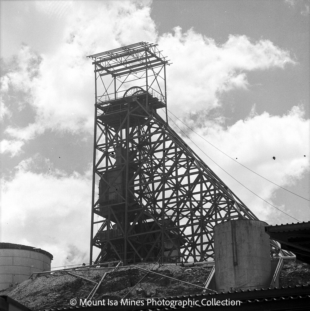 Urquhart Shaft Headframe, Mount Isa Mines, December 1969
