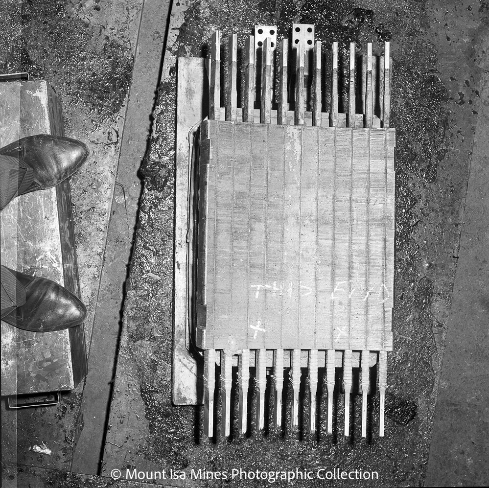 Portion of the stator of the winder motor at No.2 Ore Shaft, Mount Isa Mines, October 1969