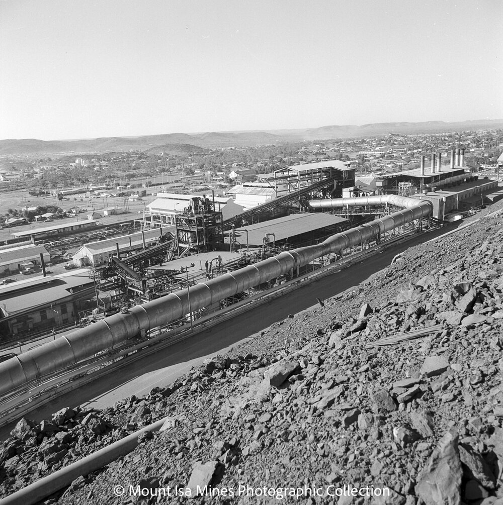 Looking south east towards the Lead Smelter, Mount Isa Mines, August 1969