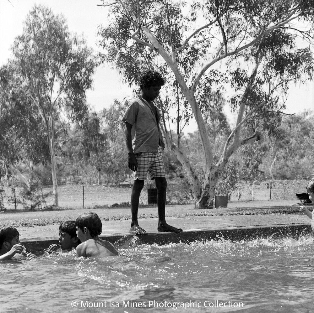 Aboriginal children's picnic at Warrina Park, Lake Moondarra, March 1970
