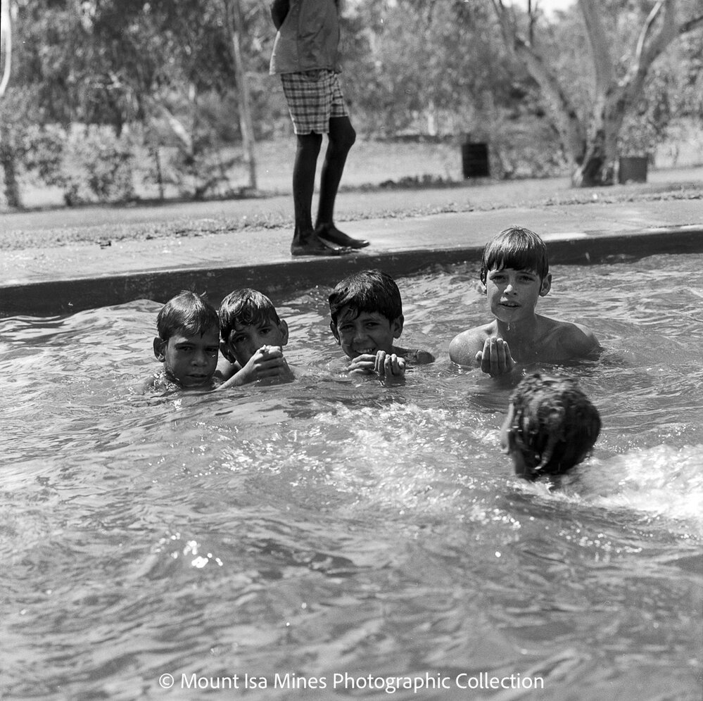 Aboriginal children's picnic at Warrina Park, Lake Moondarra, March 1970
