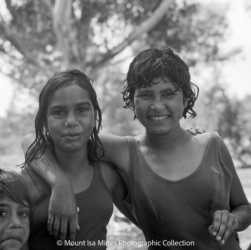 Aboriginal children's picnic at Warrina Park, Lake Moondarra, March 1970