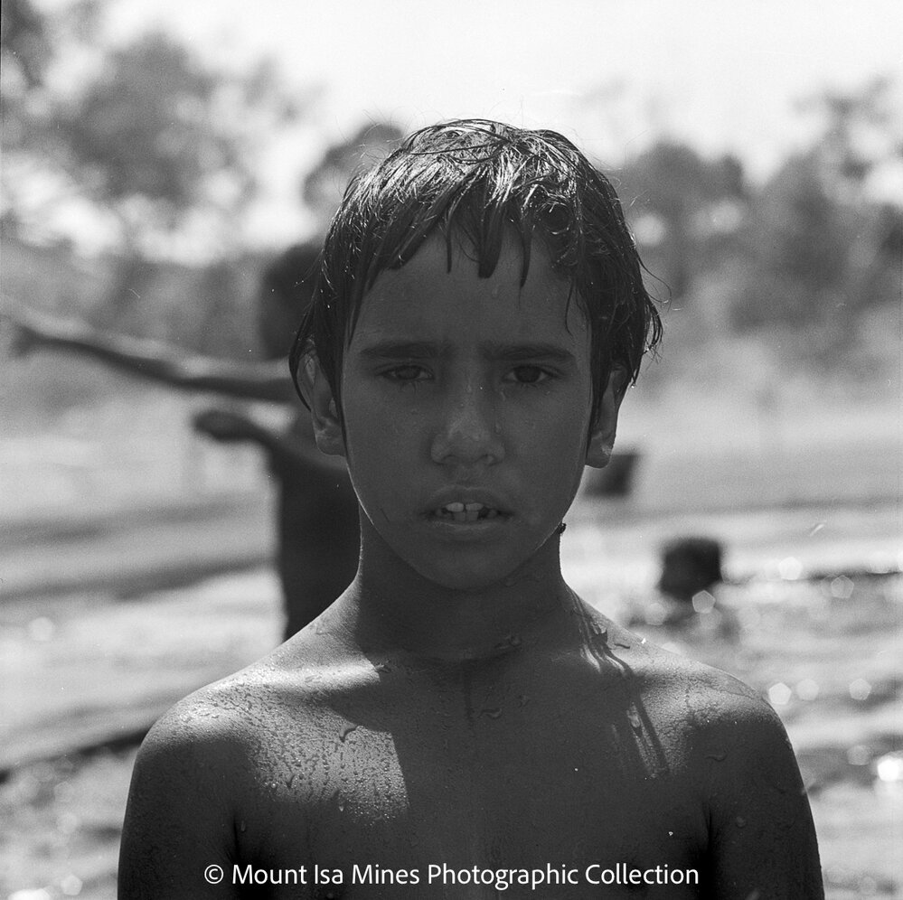 Aboriginal children's picnic at Warrina Park, Lake Moondarra, March 1970