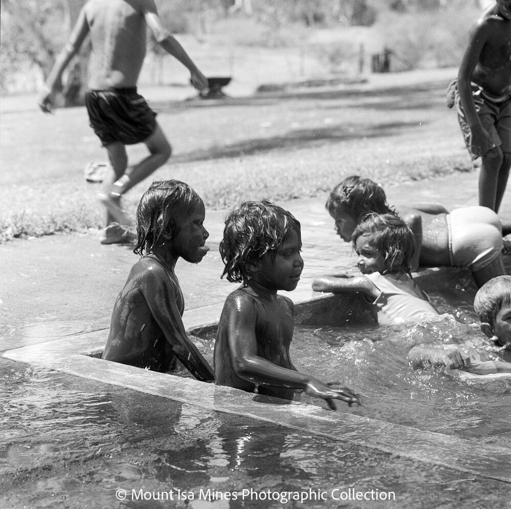 Aboriginal children's picnic at Warrina Park, Lake Moondarra, March 1970