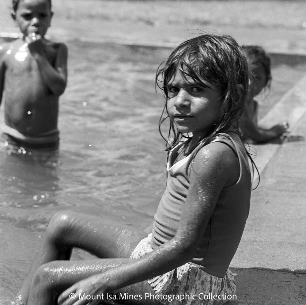 Aboriginal children's picnic at Warrina Park, Lake Moondarra, March 1970
