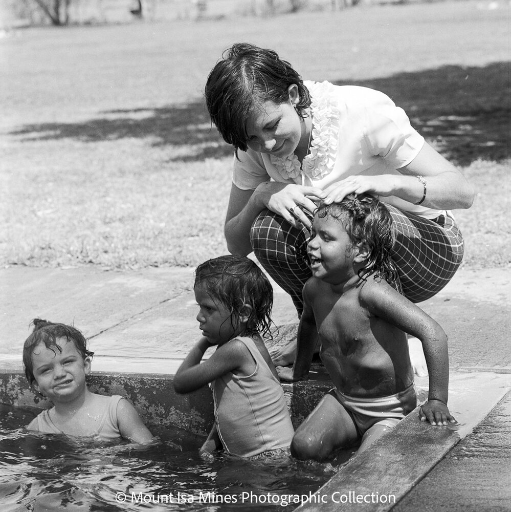 Aboriginal children's picnic at Warrina Park, Lake Moondarra, March 1970