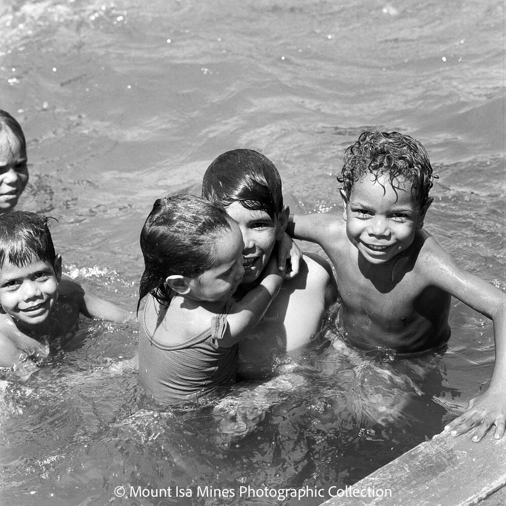 Aboriginal children's picnic at Warrina Park, Lake Moondarra, March 1970