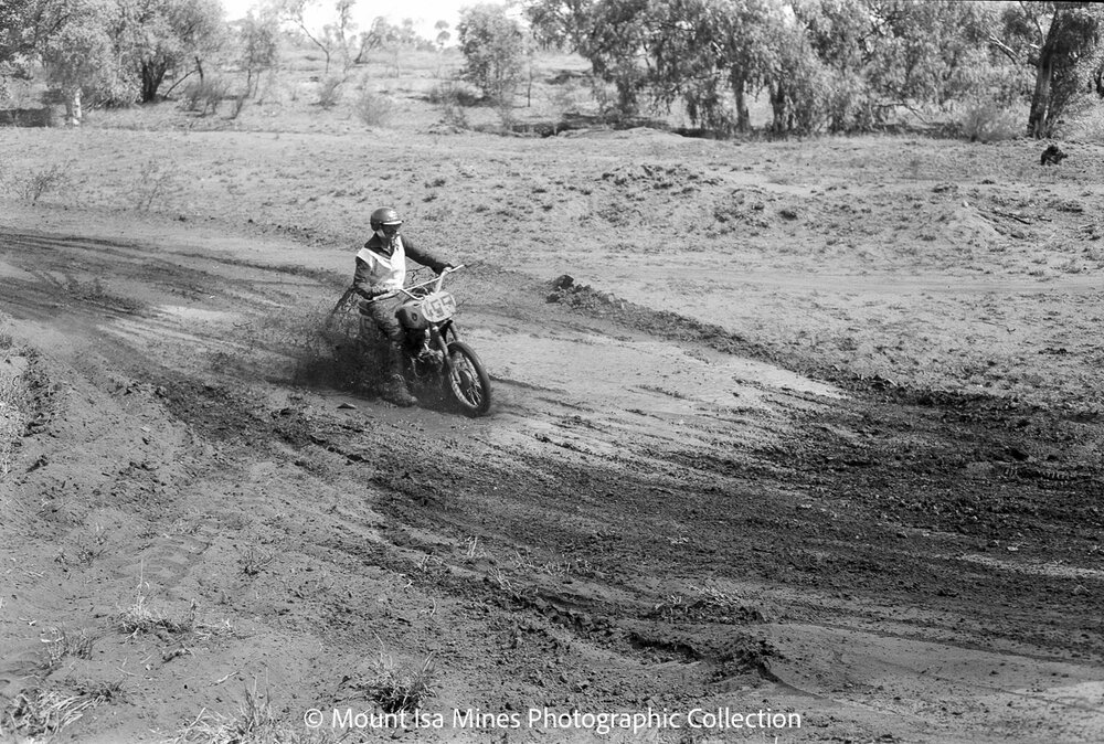 Dirt bike race, Lagoon Creek, March 1970
