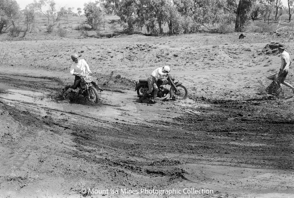 Dirt bike race, Lagoon Creek, March 1970