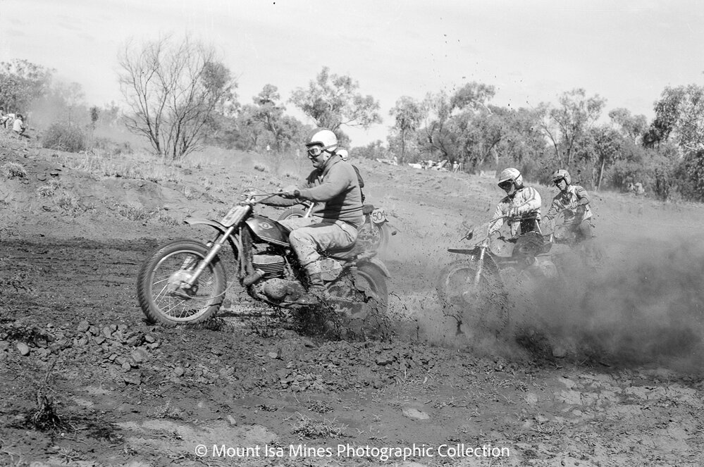 Dirt bike race, Lagoon Creek, March 1970