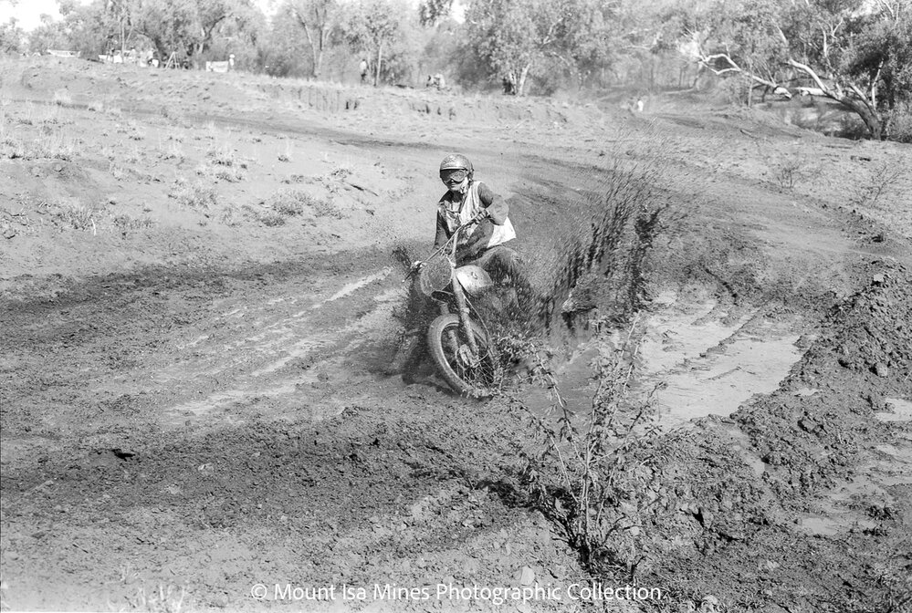 Dirt bike race, Lagoon Creek, March 1970