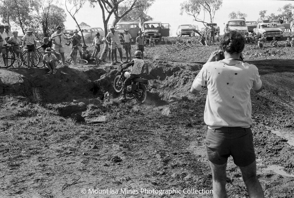 Dirt bike race, Lagoon Creek, March 1970