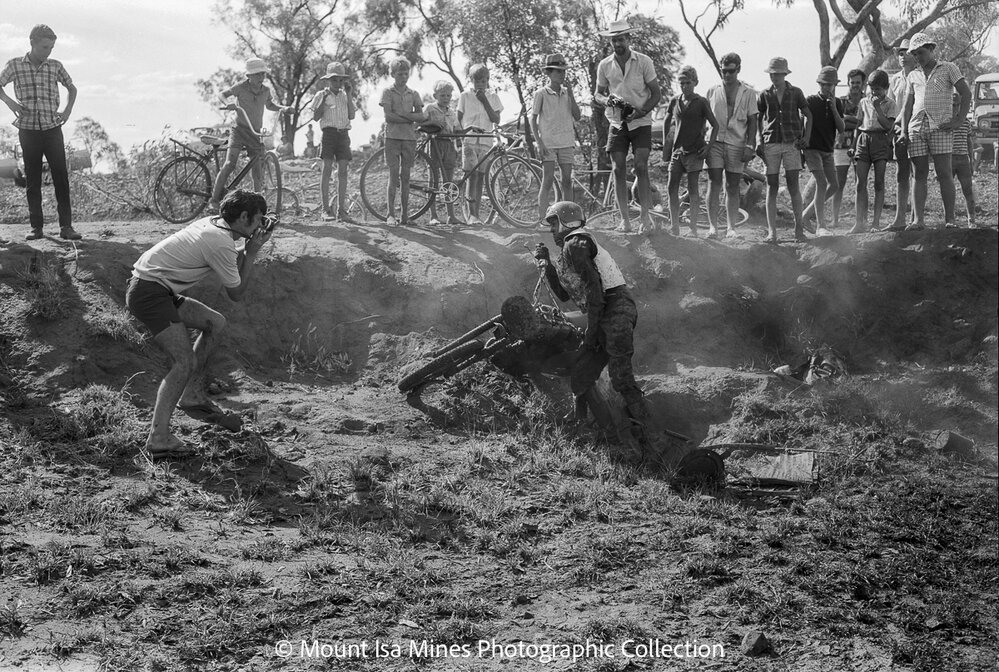 Dirt bike race, Lagoon Creek, March 1970