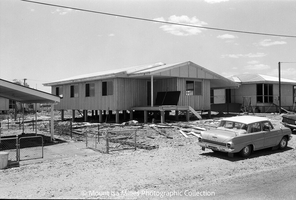 Houses under construction, Healy, February 1970
