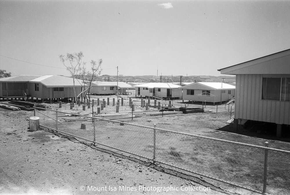 Houses under construction, Healy, February 1970