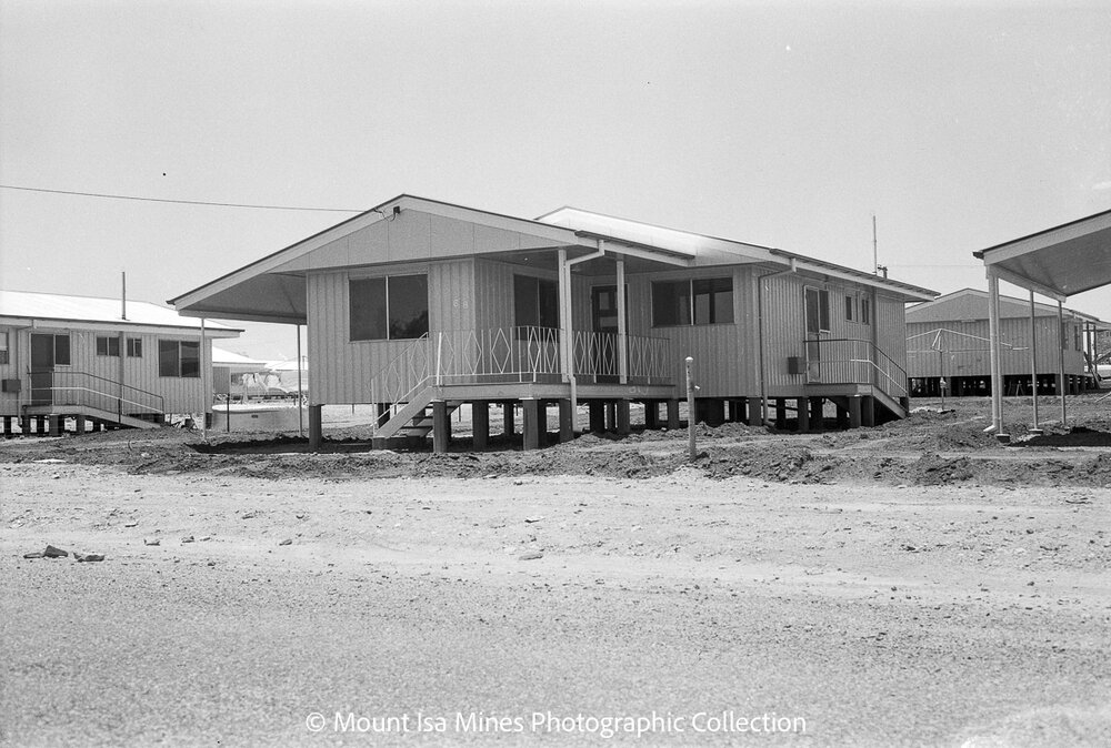 Houses under construction, Healy, February 1970