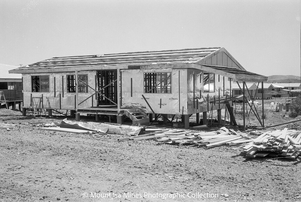 Houses under construction, Healy, February 1970
