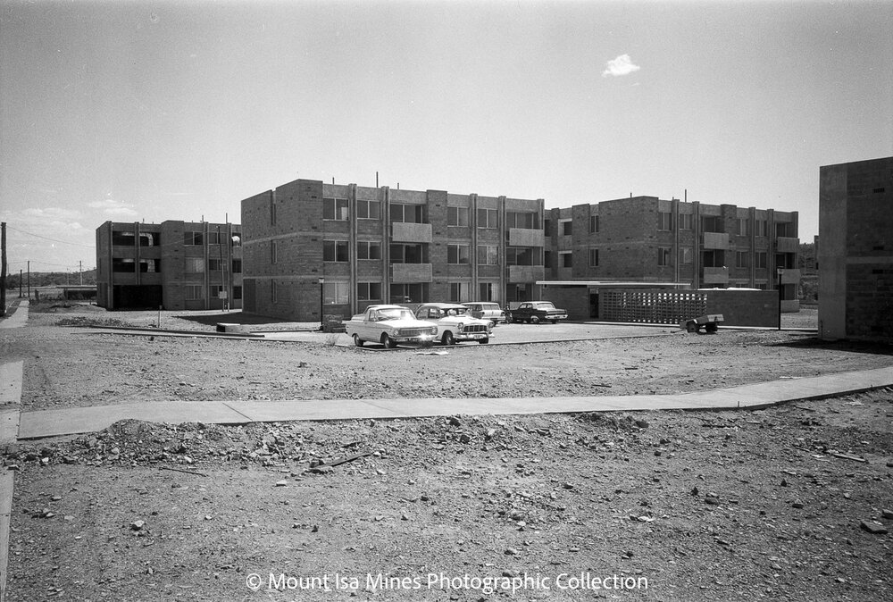 Flats under construction, Parkside, February 1970