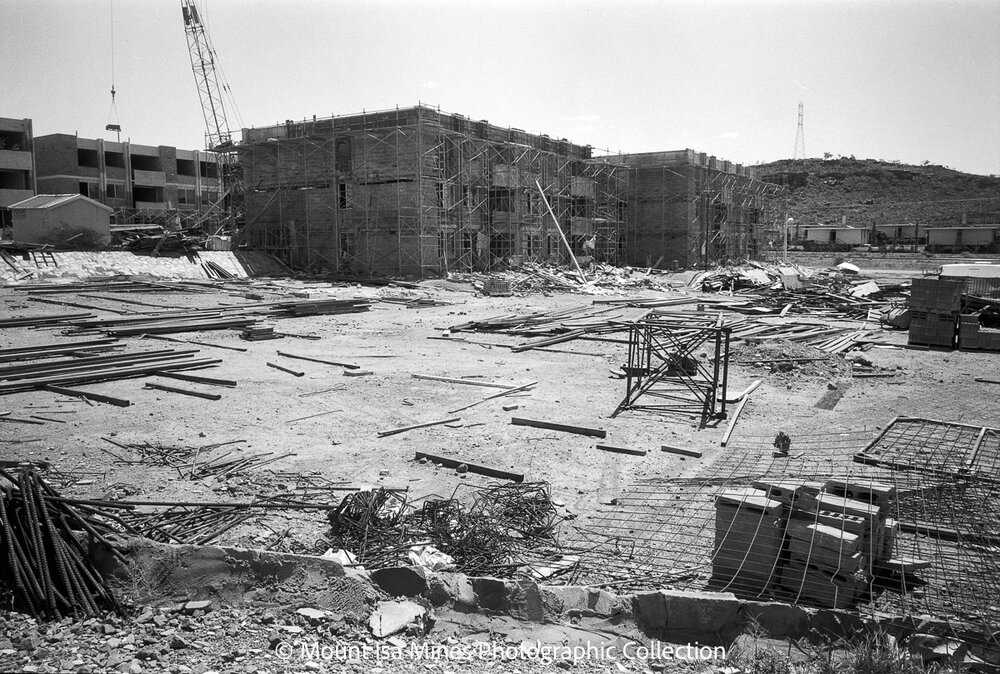 Flats under construction, Parkside, February 1970
