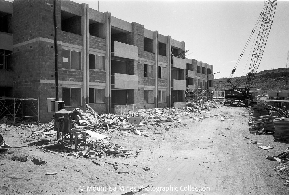 Flats under construction, Parkside, February 1970