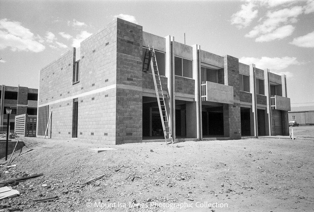 Flats under construction, Parkside, February 1970
