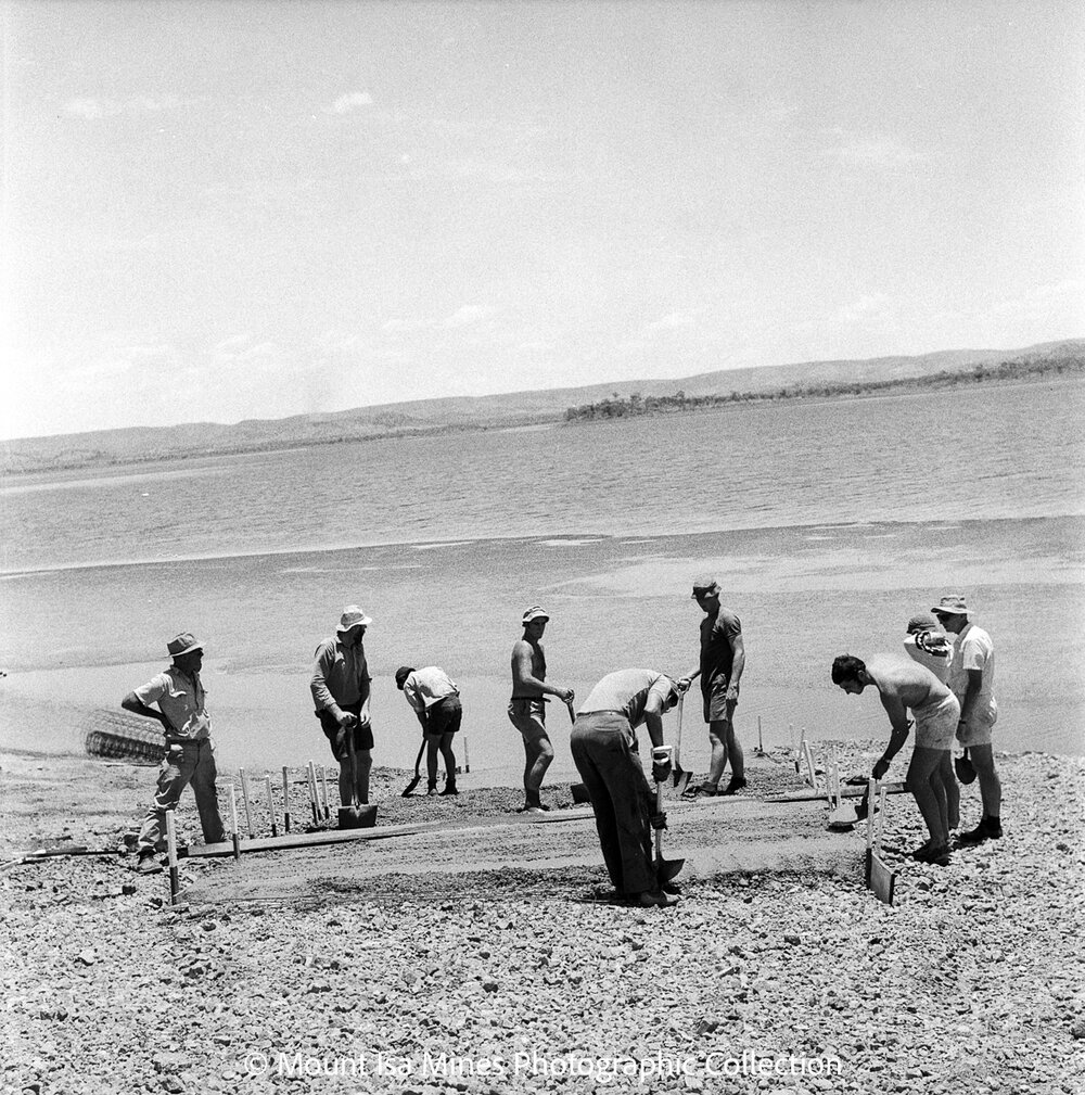 New boat ramp at the Sailing Club, Lake Moondarra, February 1970